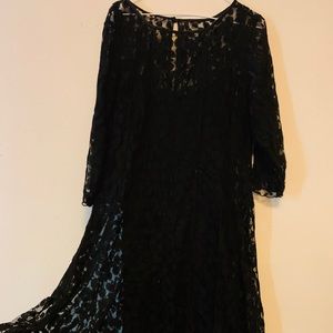 Black Lace Dress with Slip size 14W
